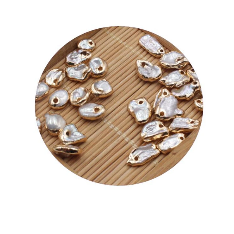 10pcs/lot Natural Shaped pearl edging nail Mini Loose Beads Charms baroque pearl jewelry DIY Fashion jewelry Making Accessories