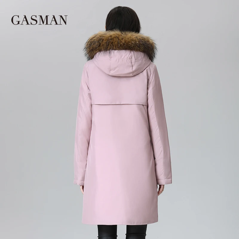 GASMAN frauen winter mäntel 2022 Lange mode Frauen mantel Pelz kragen warme parka Rosa wasserdichte unten jacke weibliche 1821