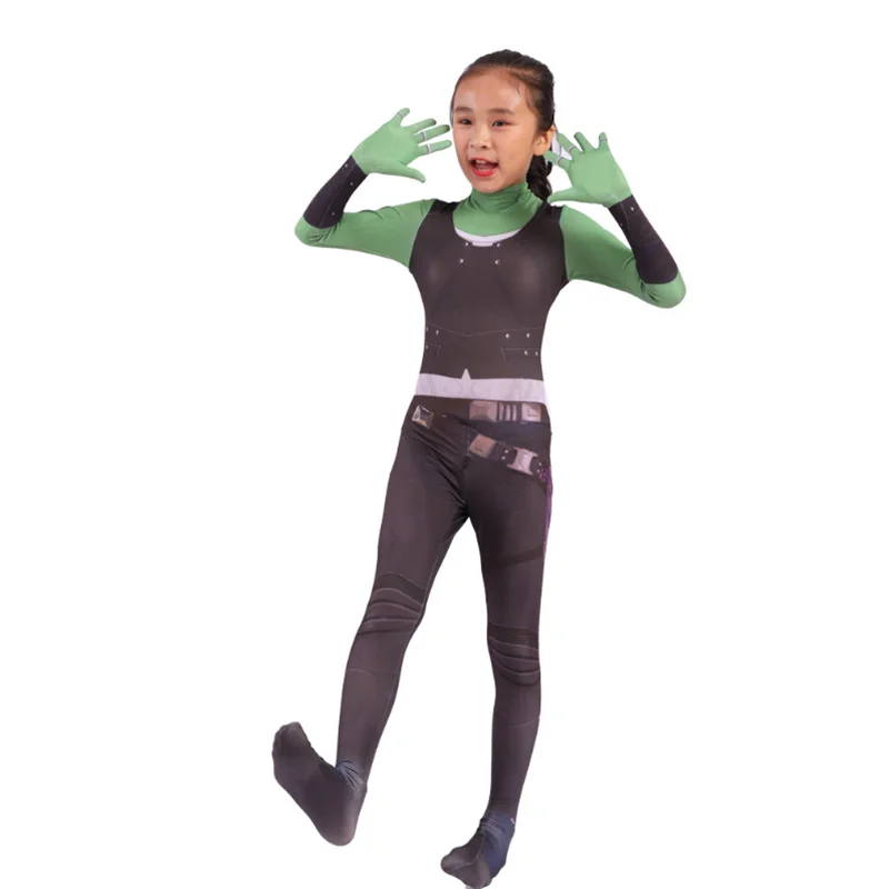 Strażnicy Galaxy Gamora kostium Cosplay kobiety dziewczyny kostium na Halloween dla dzieci Supergirl body kombinezon Zentai