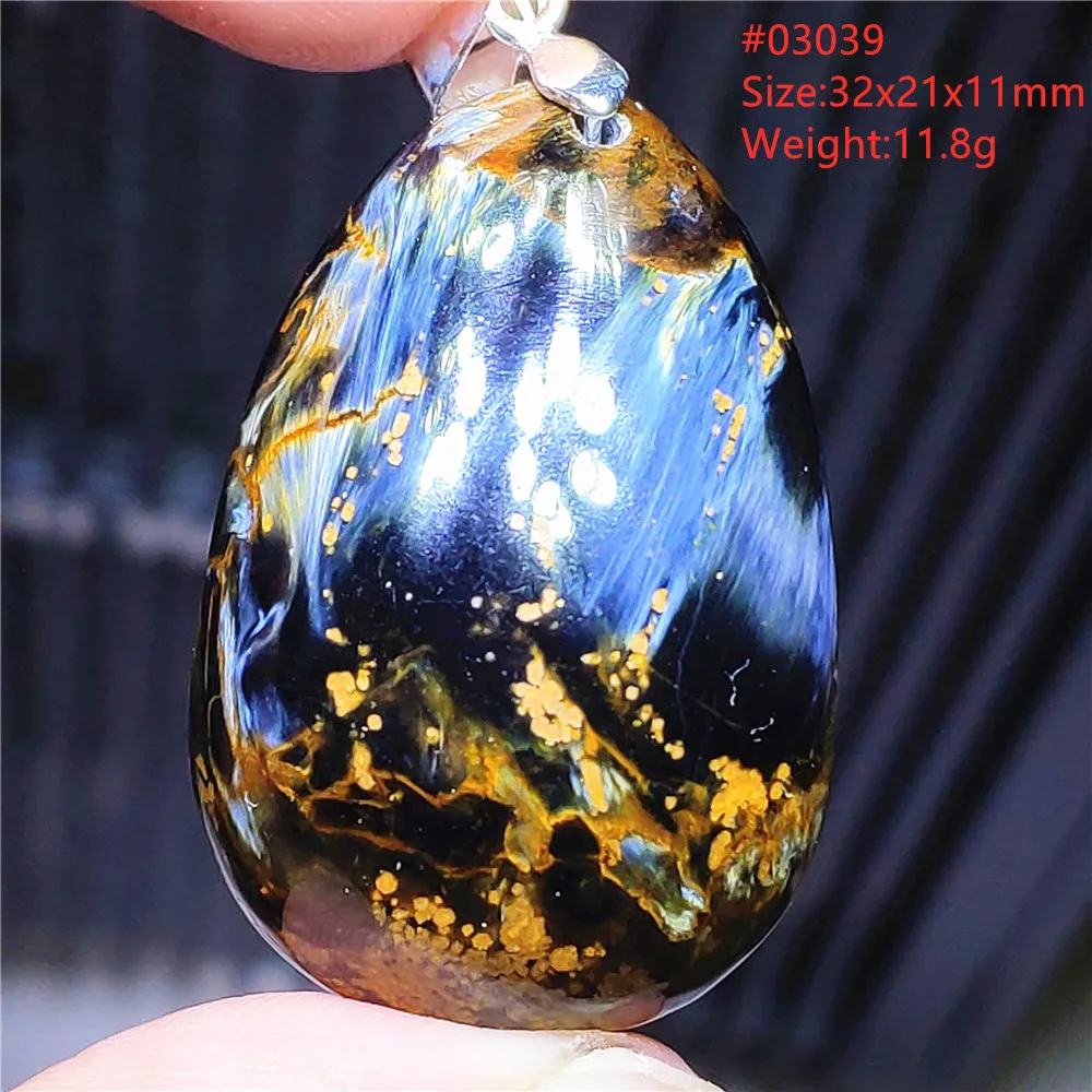 Natural Blue Pietersite Pendant Women Men Namibia Pendant Fashion Yellow Pieter Site Stone Pendant Necklace Jewelry AAAAAA