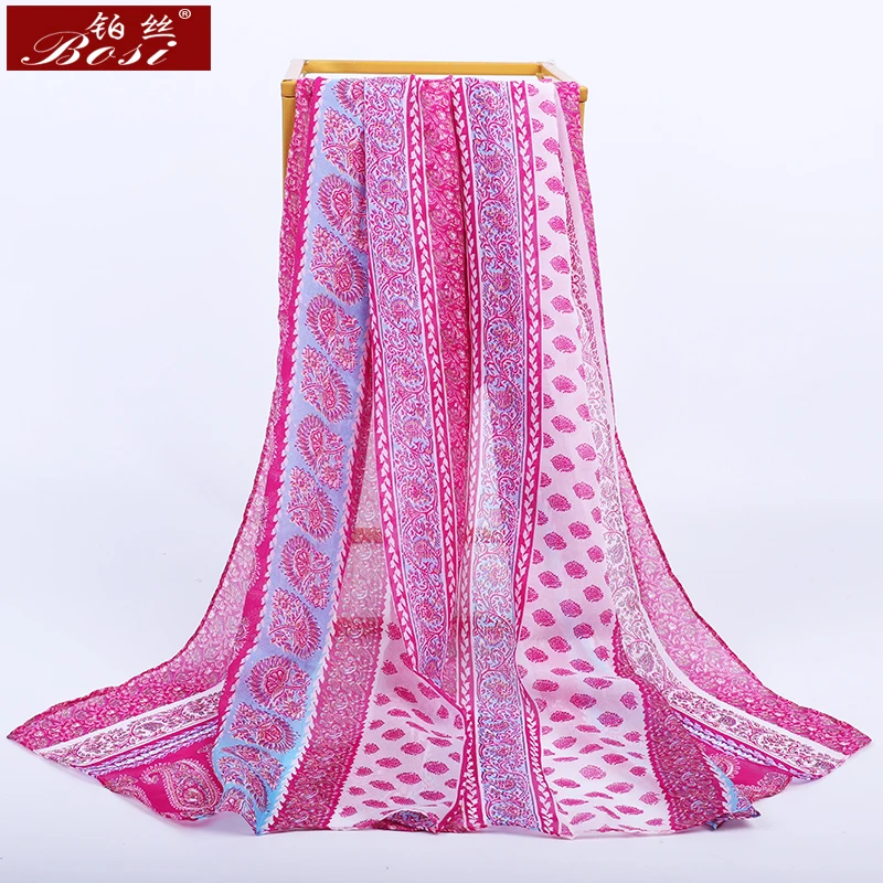 2020 New Chiffon scarf Flowers print women fashion luxury brand hijab bohemian summer ladies scarfs poncho shawl ladies scarves