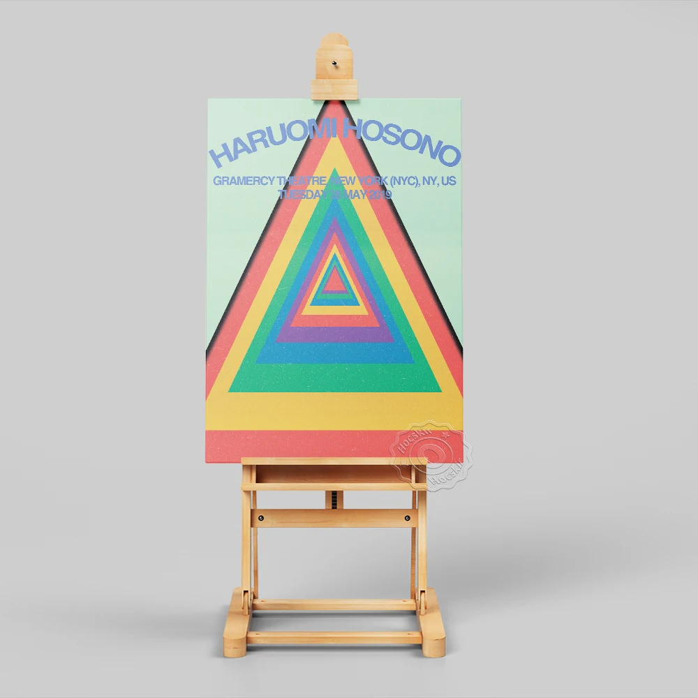 Haruomi Hosono New York Gig Poster, Japanese Electronic Musician Wall Art, Rainbow Triangle Graphics Prints, Music Fans Collect