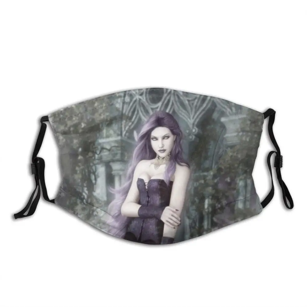 

Enthralling Print Washable Filter Anti Dust Mouth Mask Fantasy Art Gothic Vampire Seductive Woman Pale Skin Mistress Noble