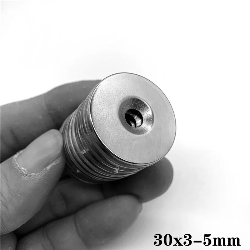 2~30PCS 30x3-5 Strong Rare Earth Neodymium Magnets 30*3 mm Hole 5mm 30x5 Countersunk Powerful Magnetic Magnet 30x3-5mm 30*3-5