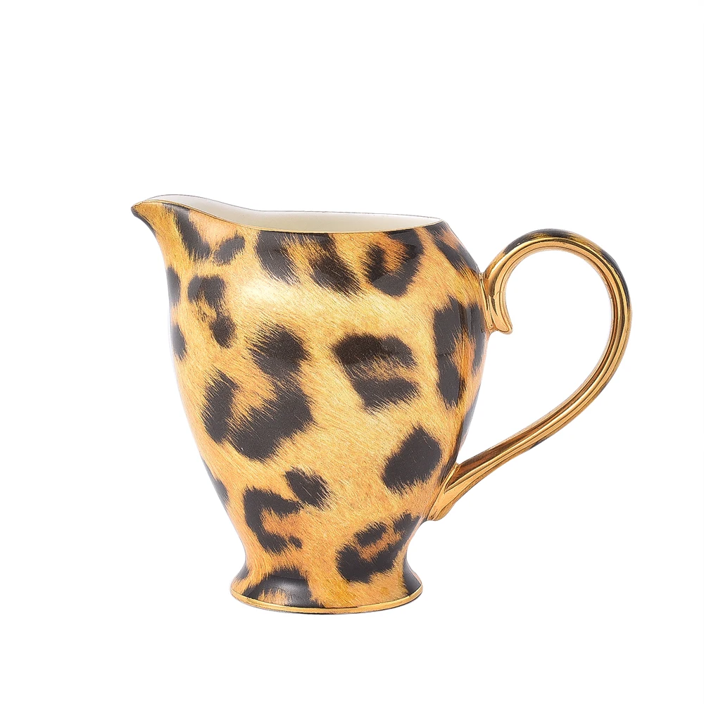 

Art Milk Frother Frothing Jug Leopard Print Frothing Coffee Pitcher Pull Flower Cup Cappuccino Jam Pot Espresso Cups Latte