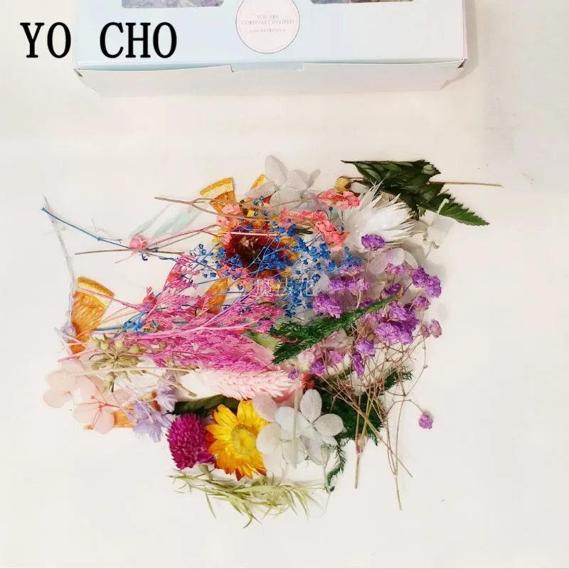 YO CHO 1 Box Mix Real Fresh Dried Flower Natural Floral for Art Craft Scrapbooking Resin Jewelry Craft Making Epoxy Mold Filling