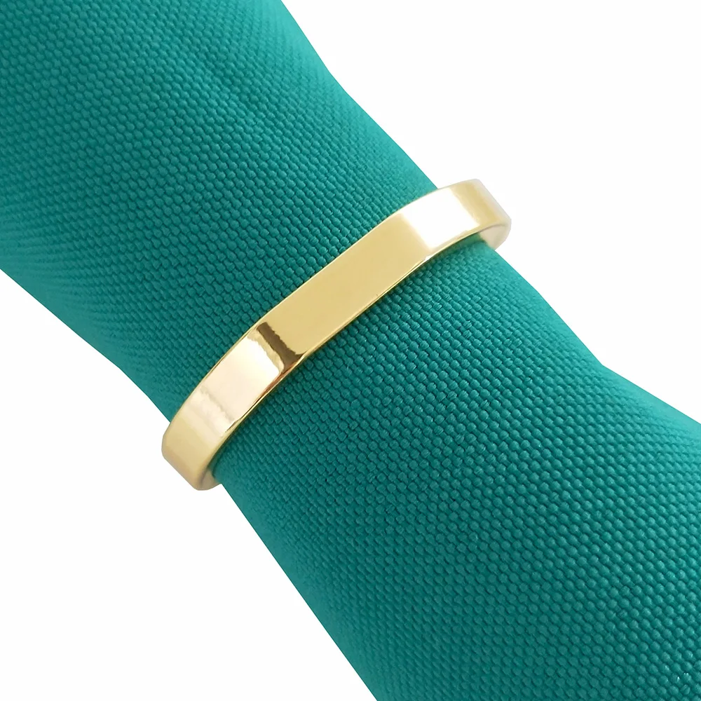 

Simple Gold Silver Plating Circle Metal Napkin Rings Set Of 6 Pieces European Home Tabletop Decor Zinc Alloy Tissue Holders