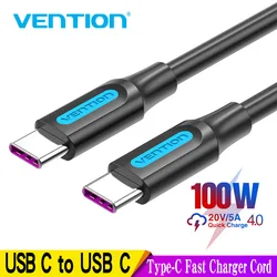 Vention 100W USB C To USB Type C Cable USBC PD Fast Charger Cord USB-C Typec Cable For Xiaomi mi 10 Pro Samsung S20 Macbook iPad