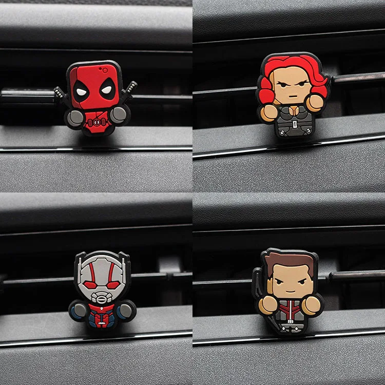 Anime Avengers Black widow Spideman Car Aroma Diffuser Clip Star wars Car Air Conditioner Air Out  Decoration gifts