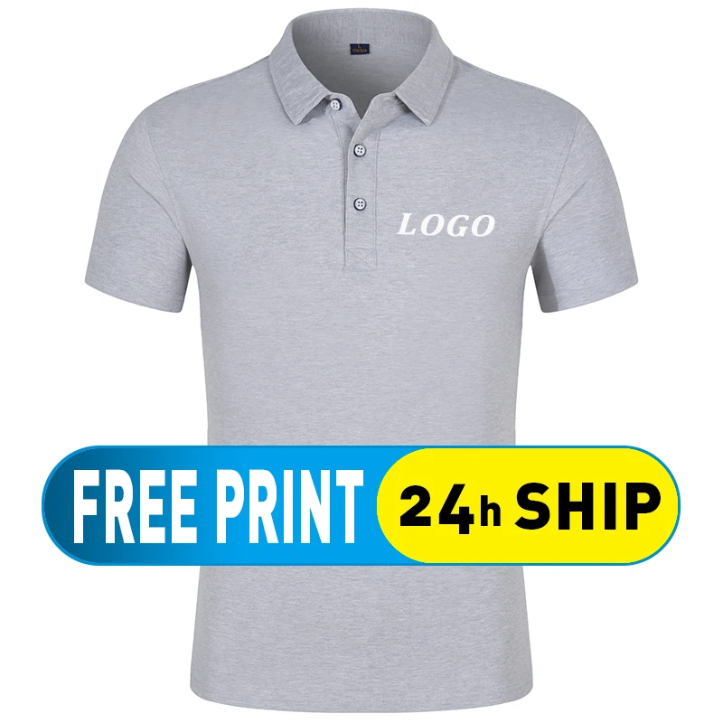 POLO custom printed logo or embroidered logo, high-end business casual polo