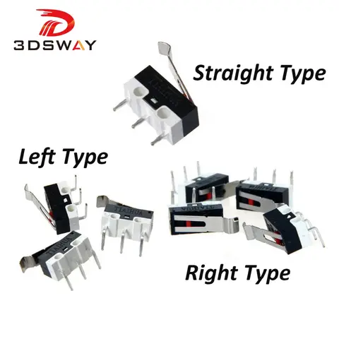 3DSWAY 3D Printer Mechanical Limit Switch 10pcs/lot 1A/125VAC Endstop Micro Switch for Prusa I3 Delta Kossel Makerbot Printer