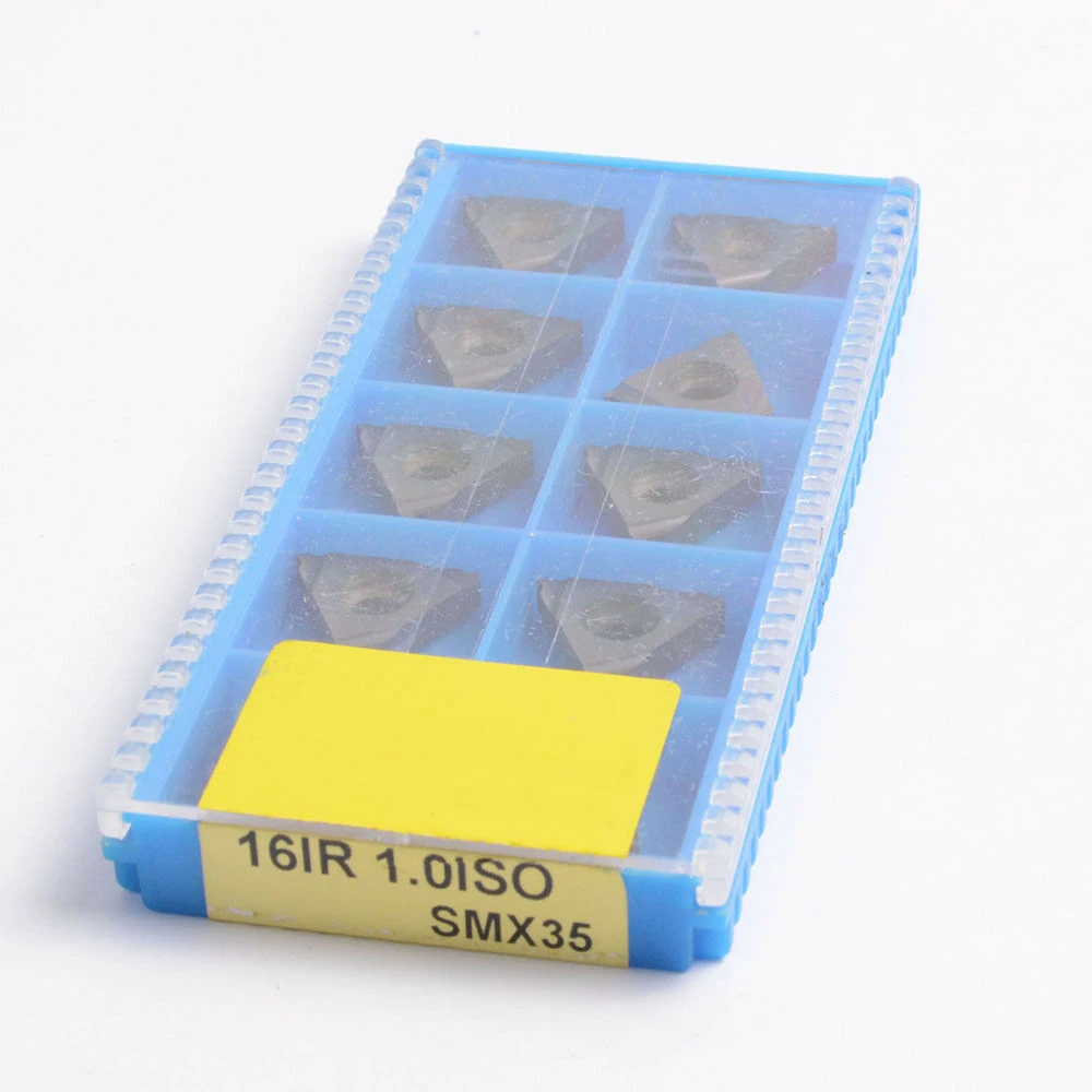 Sisipan Karbit CNC 10 Buah 16IR 1.0 ISO SMX35 1.0Mm ISO Karbit Sisipan Penyusupan Kualitas Tinggi
