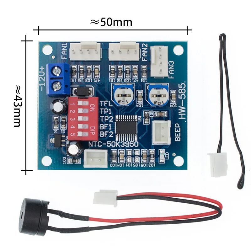 DC 12V 5A PWM PC CPU Fan Temperatuurregeling Snelheidsregelaar Board Snelheidsregelaar Temperatuursonde Buzzle