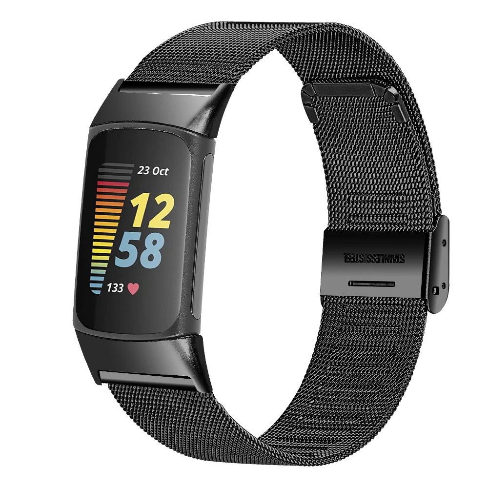 Roestvrijstalen Milanese Band Voor Fitbit Charge 5 Smart Wacth Sport Polsband Magnetische Lus Mesh Armband Voor Fitbit Charge6 5