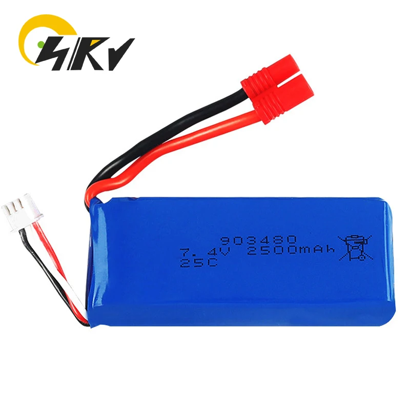 7.4V 2500mAh 903480 25C Rechargeable Lithium-ion Battery for X8C X8W X8G X8HW X8HC X8HG T70CW Aircraft Remote Control Aircraft