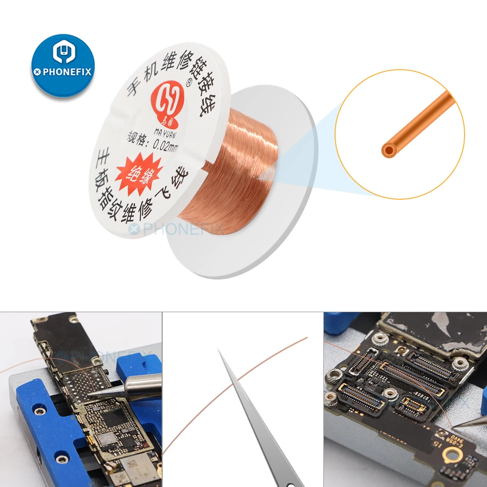 النحاس 0.01 مللي متر 0.02 مللي متر سلك توصيل معزز PCB المنطق مجلس إصلاح ربط سلك ل الهاتف المحمول اللوحة لحام إصلاح أدوات