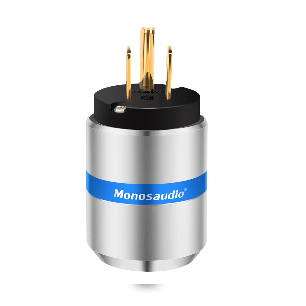 Monosaudio M106G/F106G 99.998% Pure Copper Hifi US Version Power Plug AC Power Plug Connector 10A/250V 15A/125V Audio Grade