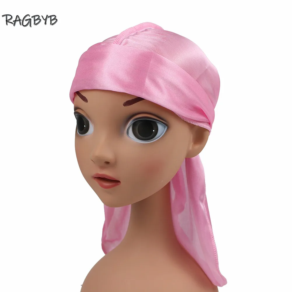 Kids Silk Durag Soft Hair Cover Protection Bandanas Child Silky Durags Boys Durag Wave Cap High Quality Children Durag