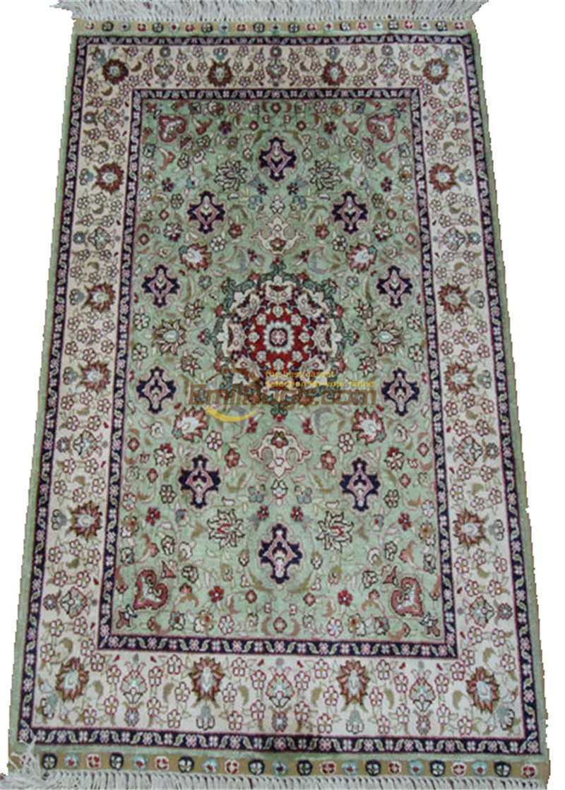 

Hand Knotted Persian Medallion Wool And Silk Rugs Handmade Fine carpet