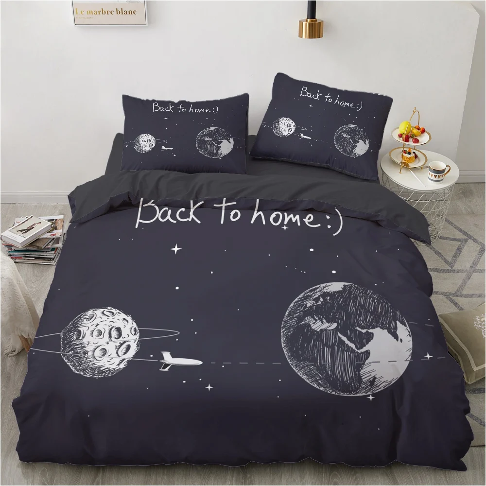 3D Cartoon Children Bedding Set Single bed Bedlinen Twin Single Full Queen King Astronaut Boy Duvet Cover Pillowcase Bedclothes