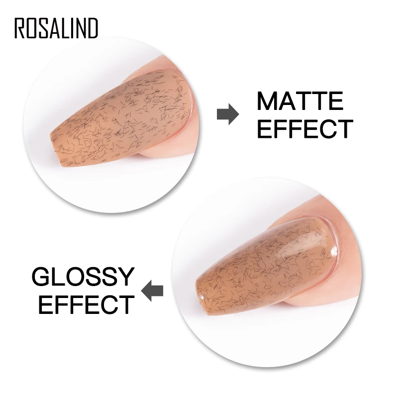 ROSALIND 7ml futro matowy Top lakier żelowy długotrwały lakier do paznokci kolor Manicure polerowanie na żel do malowania paznokci lakier zimowy