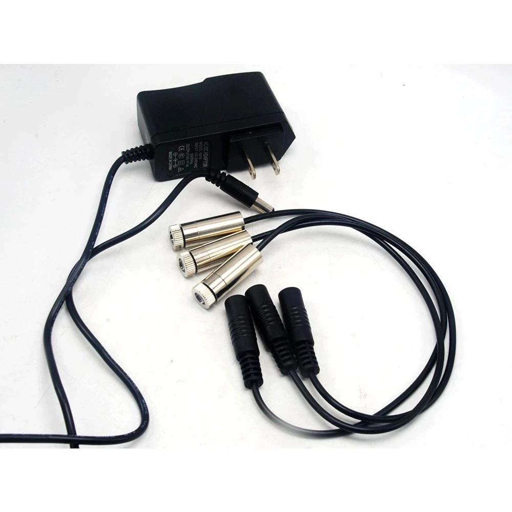 3Pcs 650nm 30Mw 12X35Mm Positionering Focusable Laser Diode Module W Ac Adapte