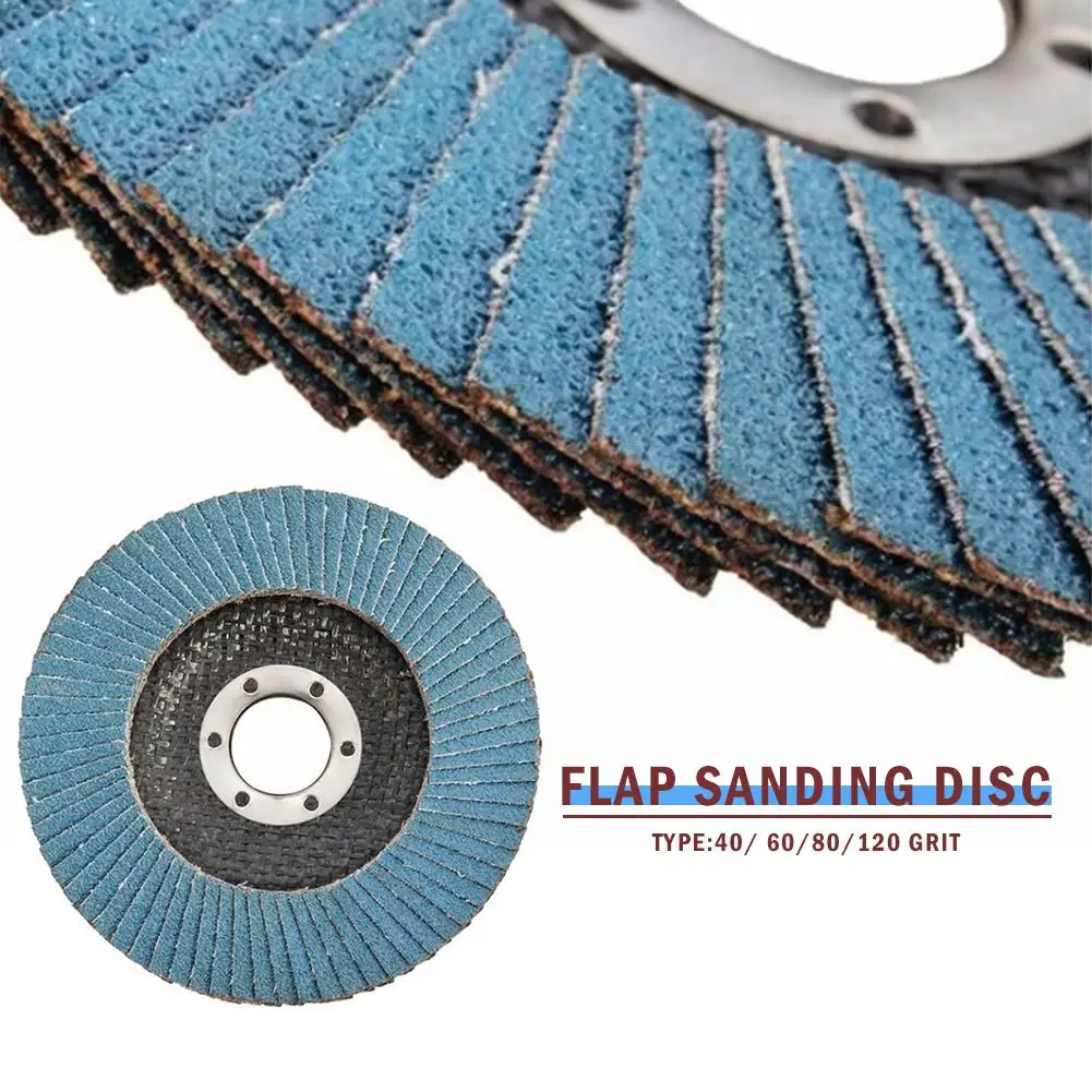 10pcs Professional Flap Discs 115mm 4.5 Inch Sanding Discs 40/60/80/120 Grit Grinding Wheels Blades For Angle Grinder