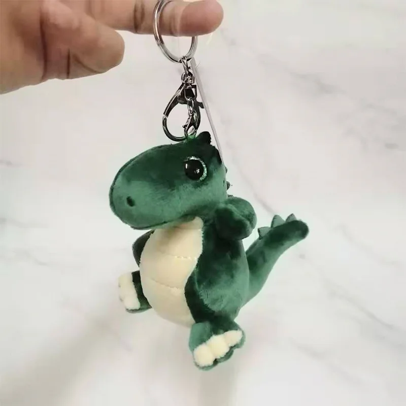 new cute 10cm plush dinosaur  Favorite Naughty doll Keychain Bag decoration soft good quality christmas festival gift