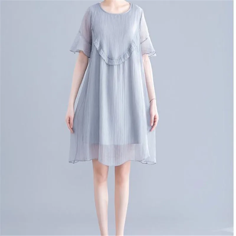 

Mori Girl Summer Women Midi Dress O Neck Cotton Linen Casual Loose Vestidos Vintage Elegant Stitching Lady Dress