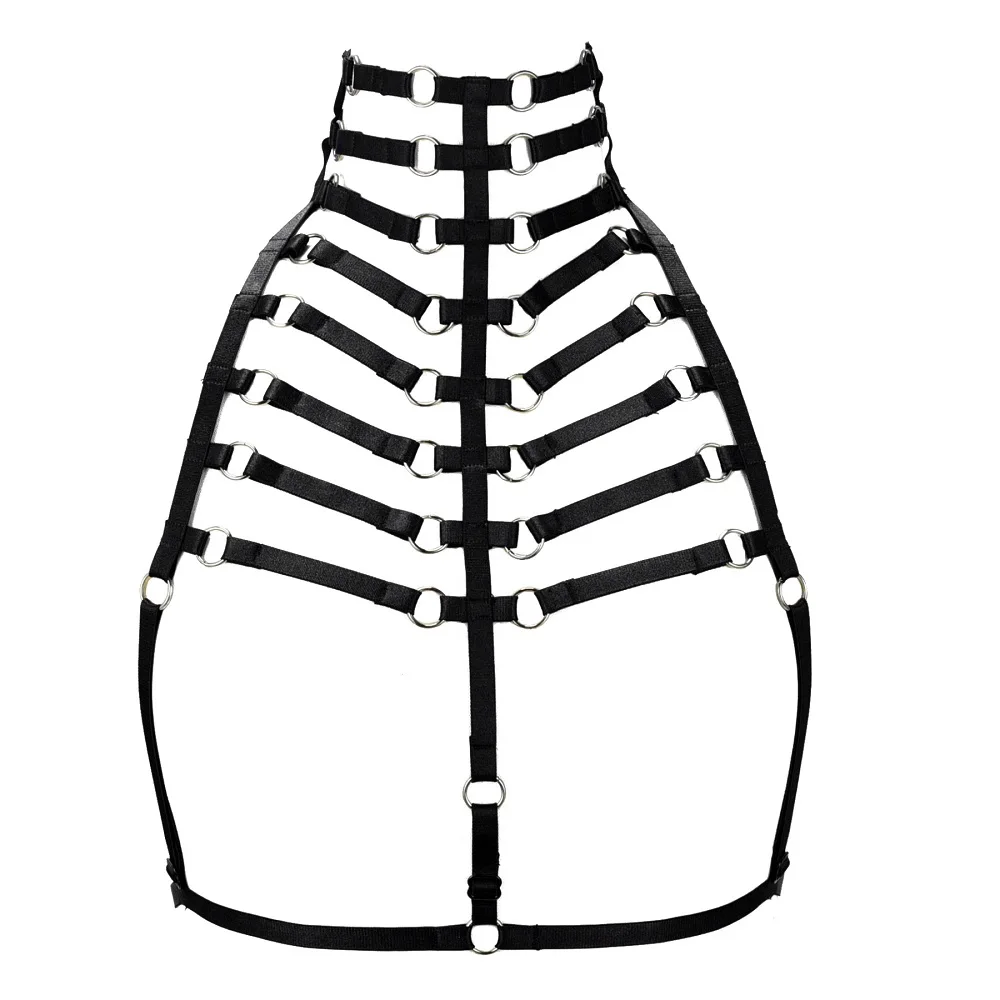 HANAERNES Gotiche delle Donne Linea Parallela Top Reggiseno con Alla Moda di Harajuku Giarrettiera di Ritenuta Gabbia Intagliare Imbracatura imbracatura bretelle rosse