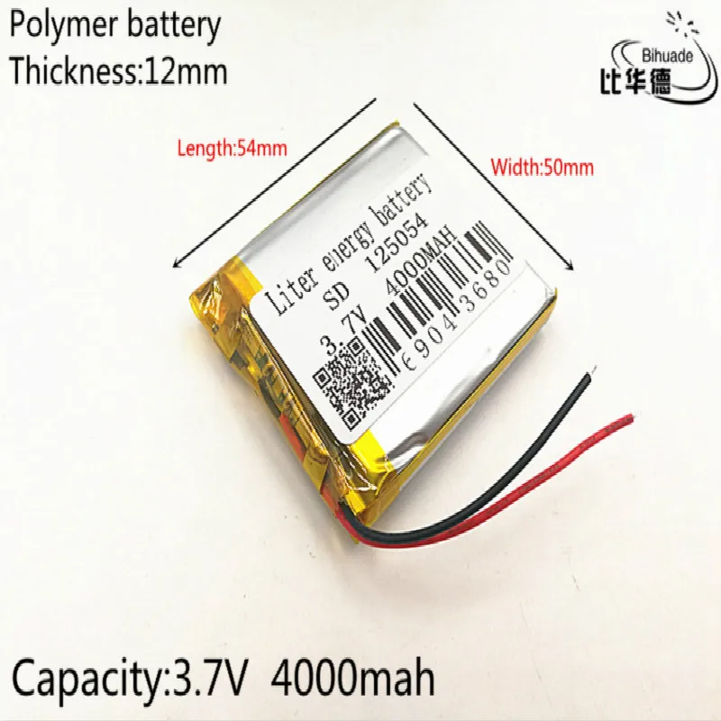 2019  new batteries 3.7V 4000mAh 125054 lithium polymer battery MP3 MP4 navigation instruments small toys