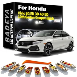 BADEYA Canbus For Honda Civic EG EK 3D 4D 5D 10th Sedan Coupe Hatch 1992- 2019 2020 Car LED Interior Map Dome Plate Light Kit