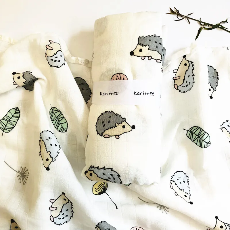 120*120cm Bamboo Cotton Swaddle Blanket Print Muslin Baby Blankets Infant Swaddle Towel For Newborns Baby Wrap Kids Bed Sheet