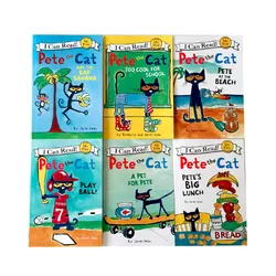 Juego de 6 libros para niños, libro de imágenes para niños, bebé, Pete, gato, historia famosa, inglés, educación