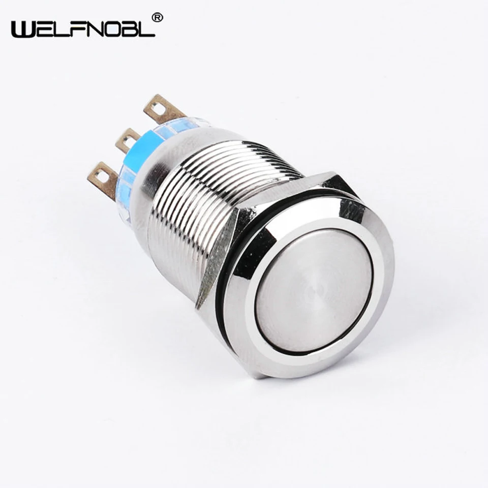 

19mm Metal Momentary Latching 1NO1NC Electrical Reset Self-Locking Push Button Switch