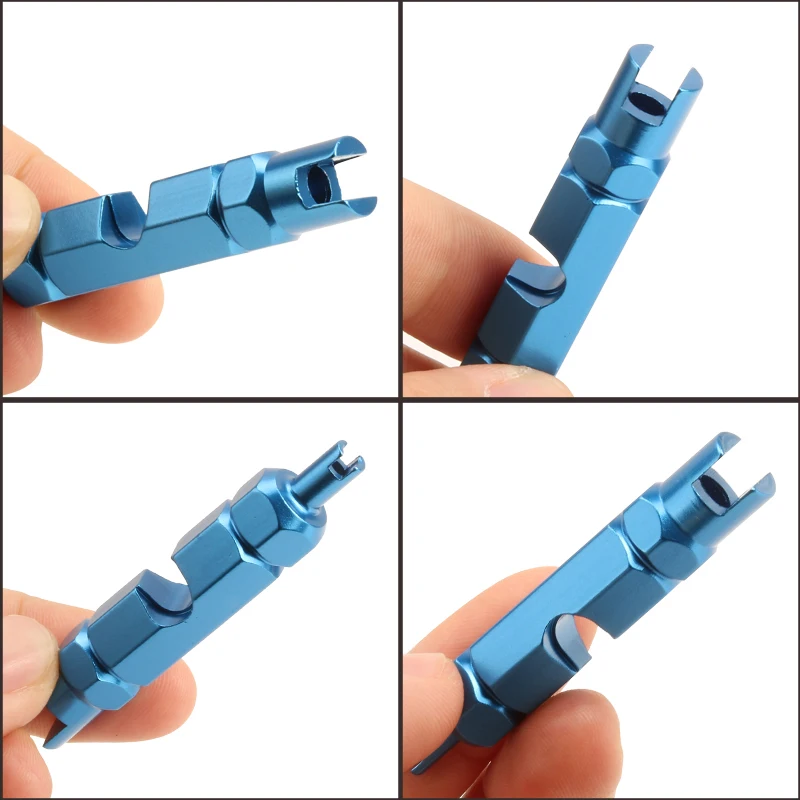 Bicycle Tire Nozzle Wrench Multifunctional Valve Core Tool Double-head Portable Removal Disassembly Spanner Bike Repair