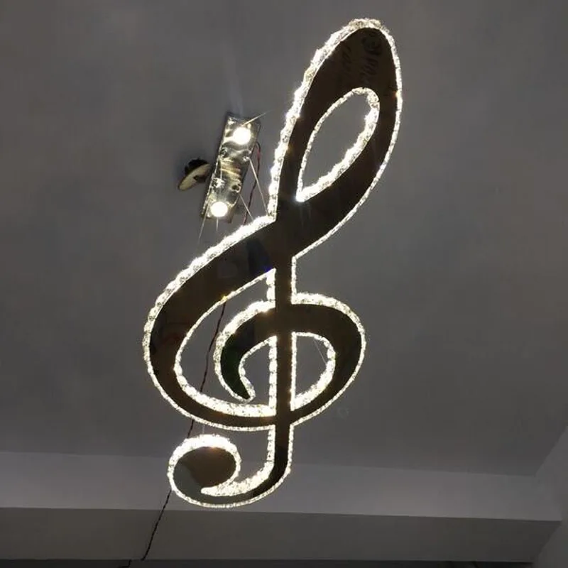 lustre suspenso para pendurar luminaria de cristal com notas musicais arte criativa para teto sala de jantar bar lojas loja 01