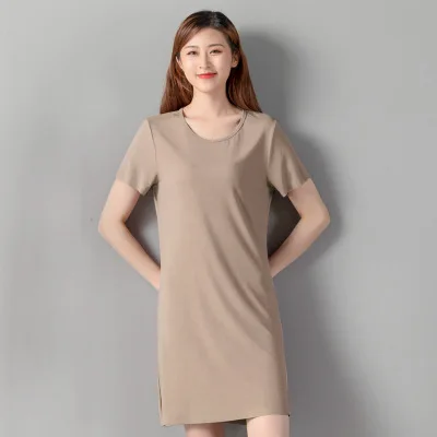 Modal Cotton Nightgowns Women Short-sleeved Large Size Nightdress Nightwear Bottoming Dress Women\'s Sleepwear Nightshirt M-5XL