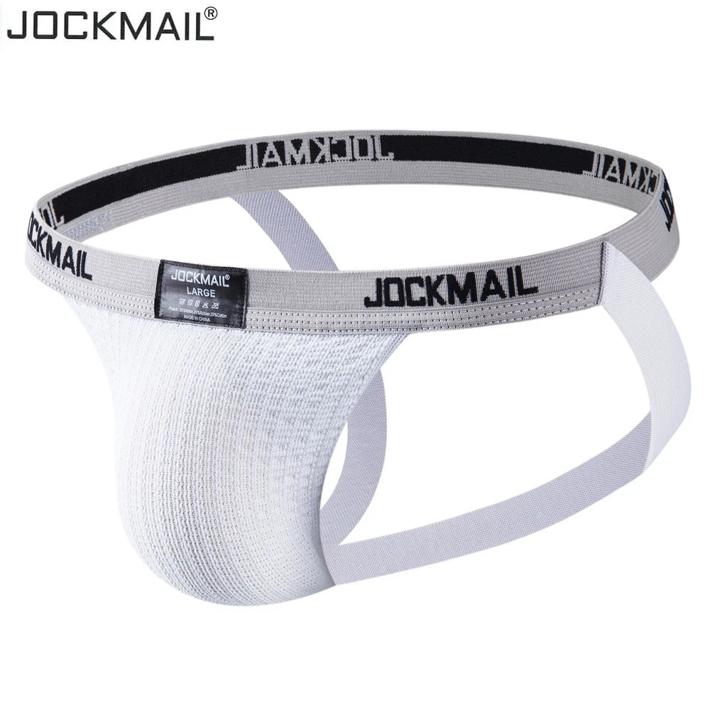 

JOCKMAIL Men's Jockstrap Athletic Supporter Underwear Gym Workout Strap Brief W/ Stretch Pouch Sexy Gay Underwear Mens Thongs