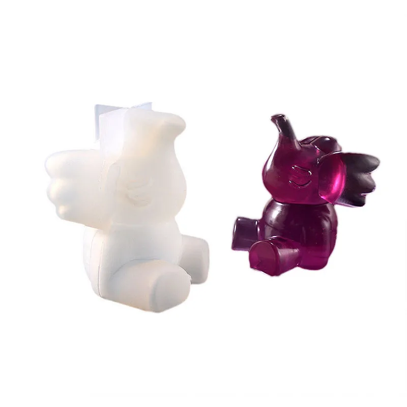 1PC Cute Elephant and Gourd Resin Decorative Craft DIY Flower Pot Base Mold Epoxy Resin Molds for Jewelry
