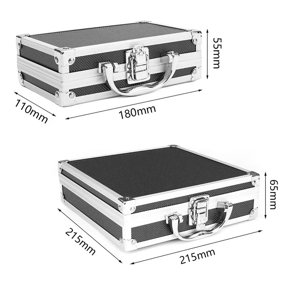 Portable Aluminum Tool Box Alloy Toolbox Suitcase Impact Resistant Safety Instrument Case Storage Box With Sponge Lining