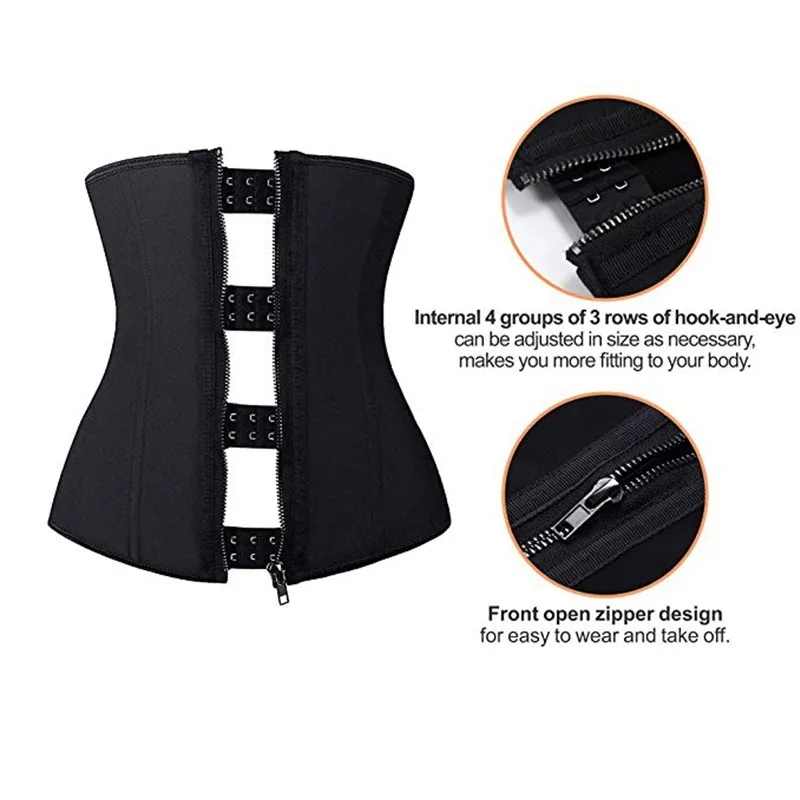 Corset Body Shaper Latex Waist Trainer Zipper Underbust Slim Tummy Waist Cincher Slimming Briefs Shaper Belt Shapewear Women