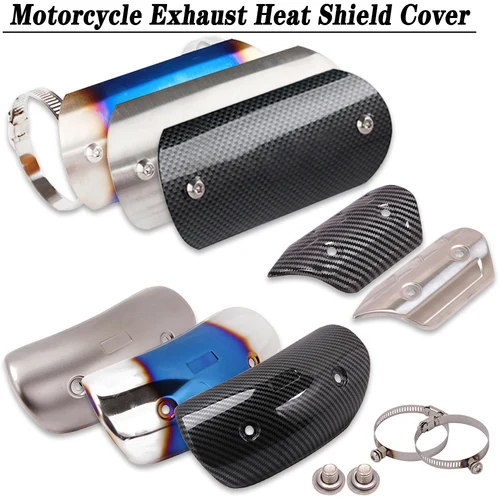 Cubierta Universal de protección térmica de escape para motocicleta, Protector de tubo de enlace de silenciador, cubierta antiescaldado