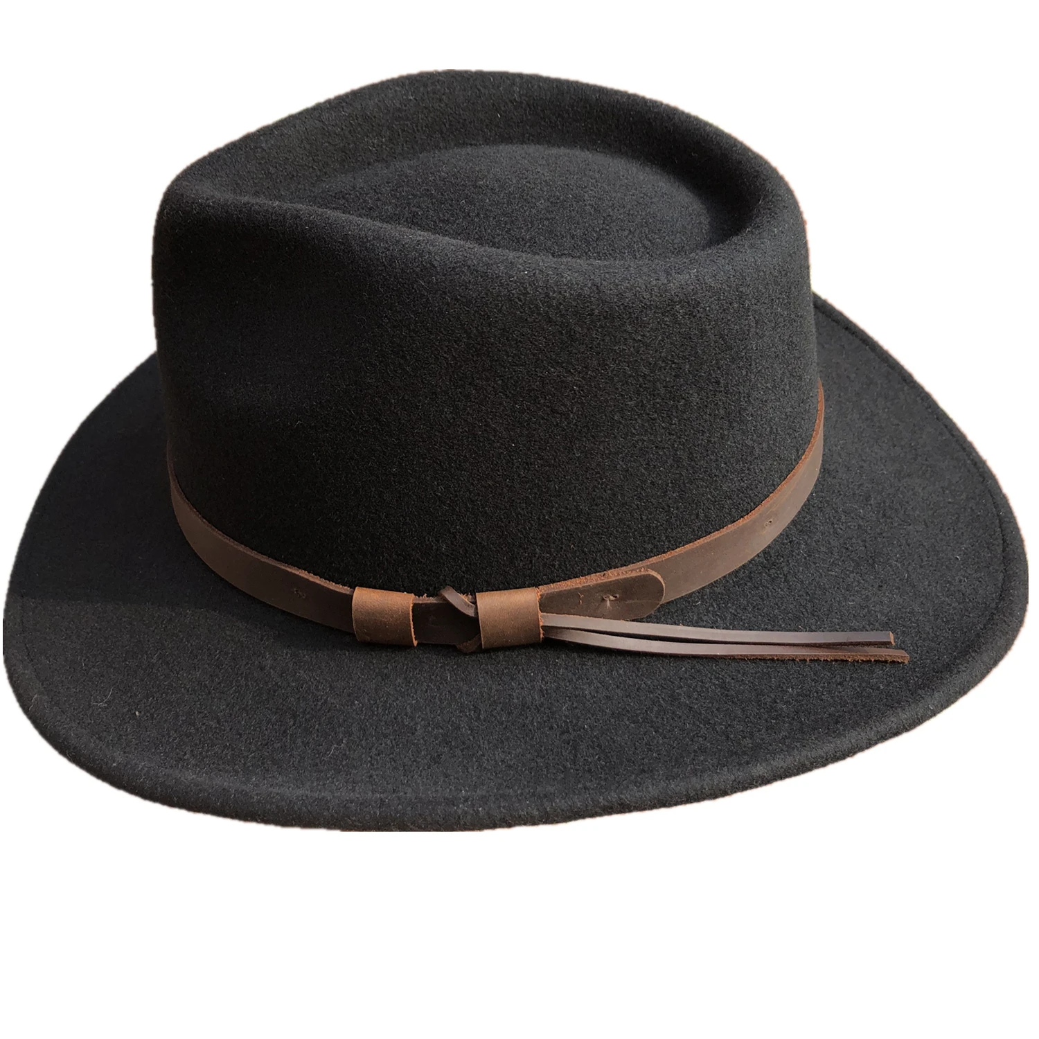 Black Crushable Packable  Fedora Western Outback Cowboy  Hat For Men