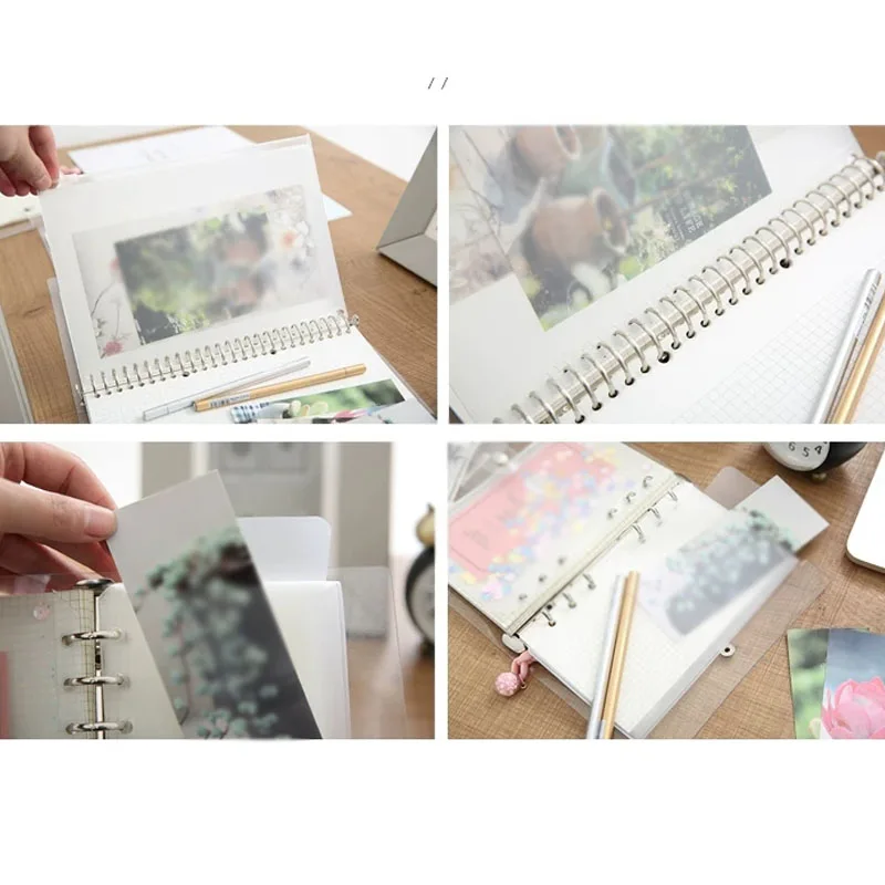 30pcs/Lot Convenient Clear PVC Loose Leaf Pouch A4 A5 A6 A7 Zipper Folders Notebook Binder Waterproof Files Reports Storage Bags