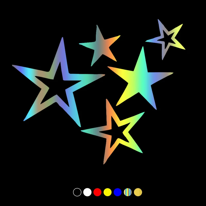 18x15cm cinco diferentes tipos de estrellas pegatina de Coche impermeable pegatinas de vinilo accesorios de estilo de Coche Pegatinas Para Coche
