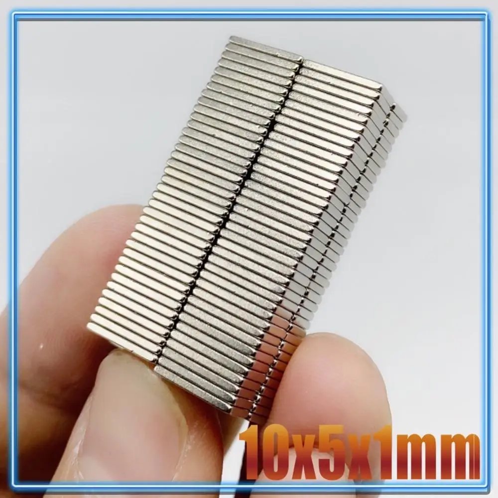 20/50/100/200Pcs Rechthoekige Magneet 10X5X1 10X5X2 n35 Ndfeb Blok Super Krachtige Sterke Permanente Magnetische Imanes 10*5*1 10*5*2