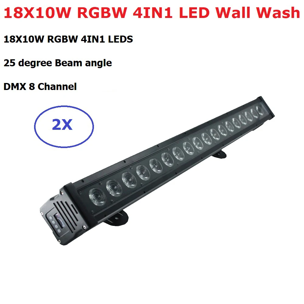 Waterproof LED Wall Wash Light 18X10W RGBW 4IN1 DMX Line Bar Wash Wall Light IP65 Outdoor Light For Disco Night Club Wedding