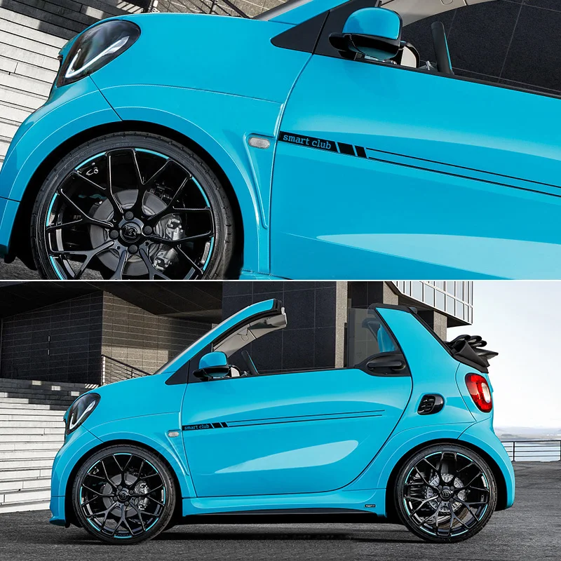 Simple Smart Club Modified Decal Vinyl Overlay DIY Graphics Wrap Kit fits for  Any Smart Car Brabus Fortwo