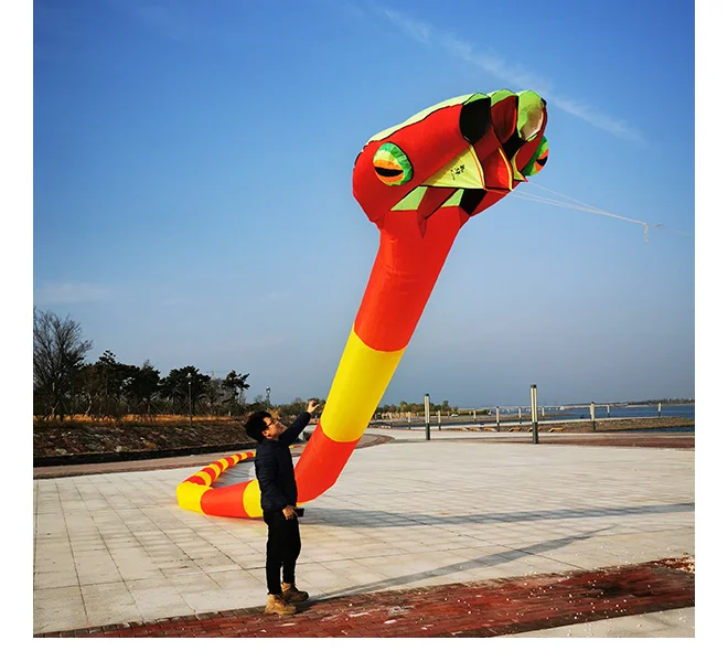 

55m 3D Three-dimensional Soft Snake Kite Animal Kite Sports Flying Tool